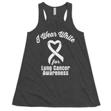 Lung Cancer Awareness I Wear White Women's Flowy Tank Top