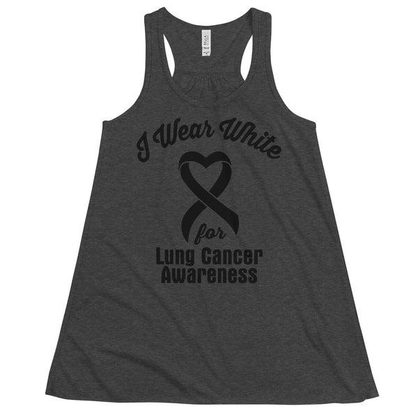 Lung Cancer Awareness I Wear White Women's Flowy Tank Top