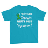 Depression Awareness I Survived, What's Your Superpower? Kids T-Shirt