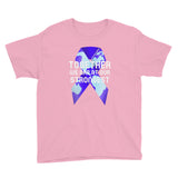 Colon Cancer Awareness Together We Are at Our Strongest Kids T-Shirt